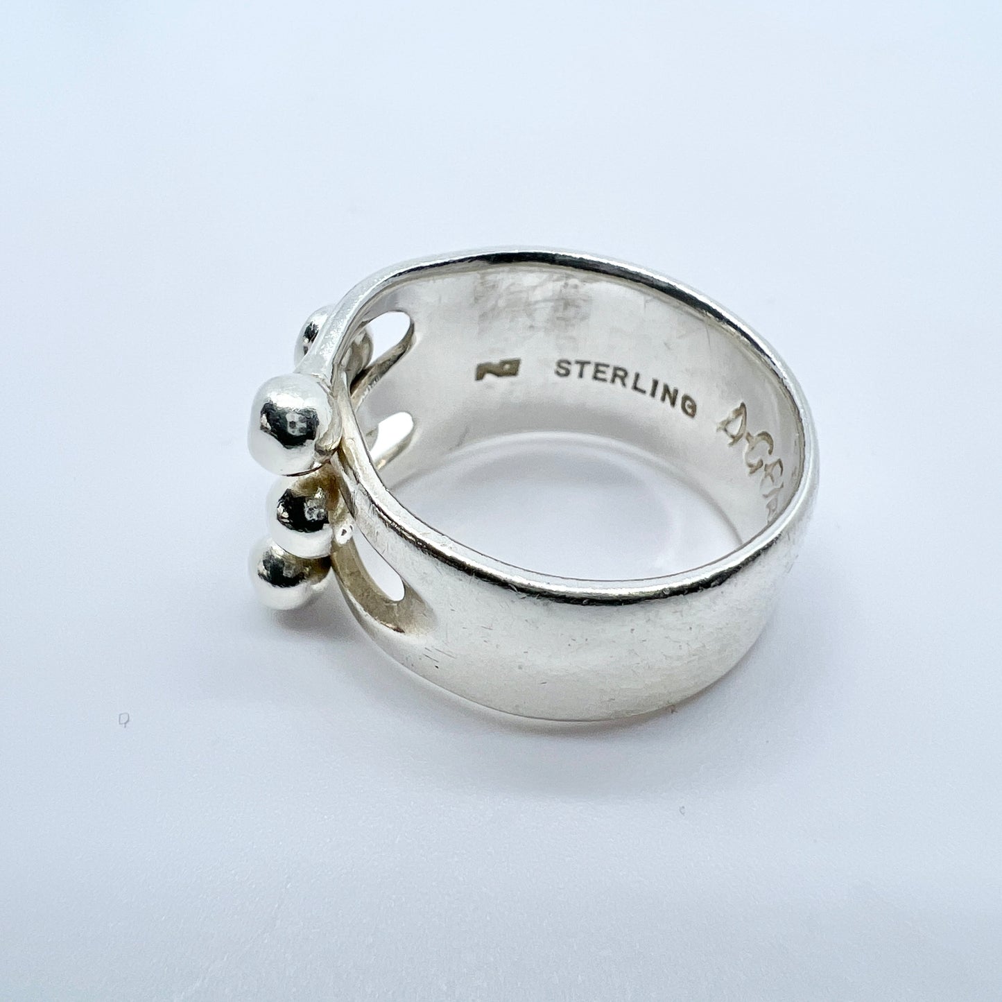 Anna Greta Eker, Norway 1960s. Vintage Sterling Silver Ring. Signed.