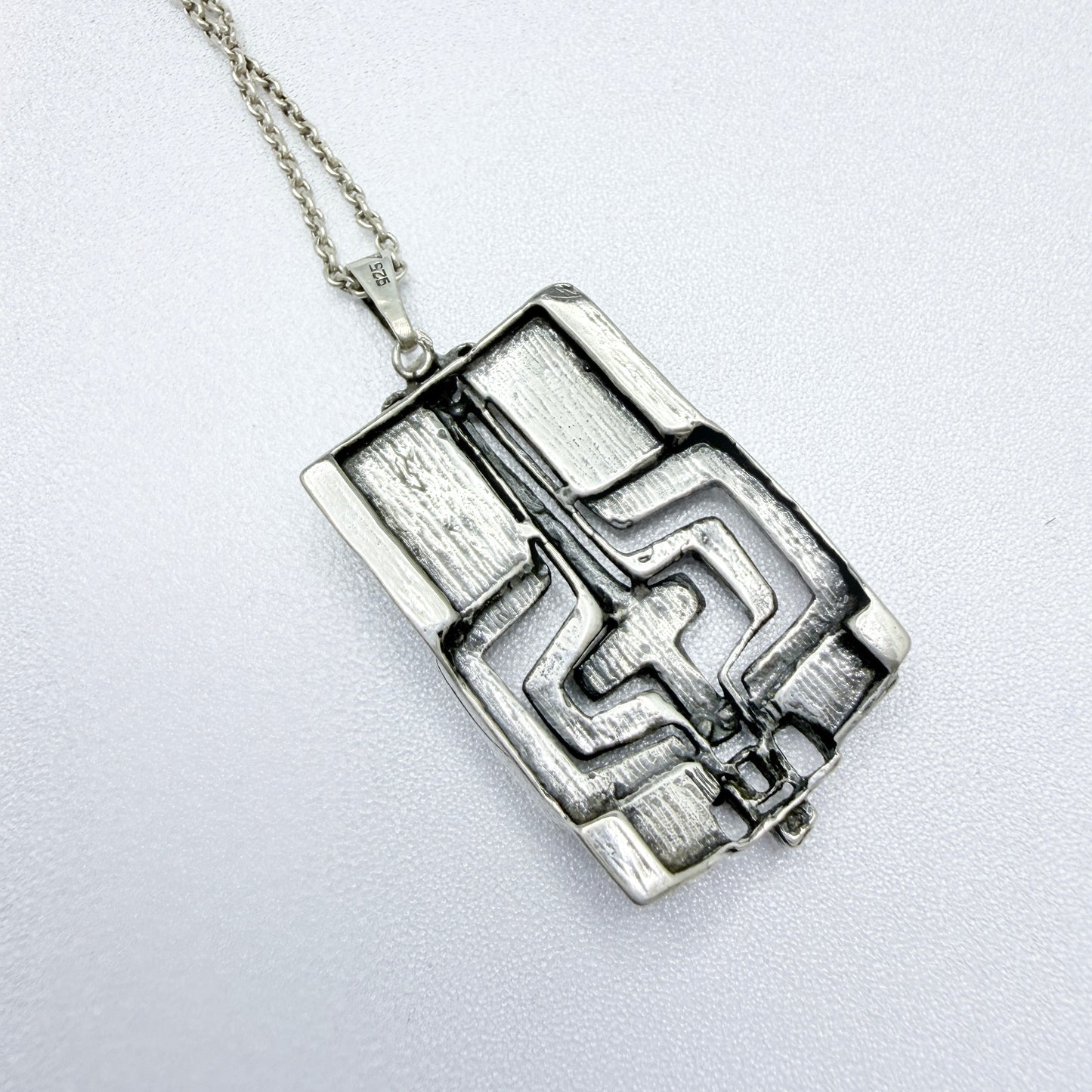 Teka, Germany 1970s. Vintage Sterling Silver Pendant + Chain