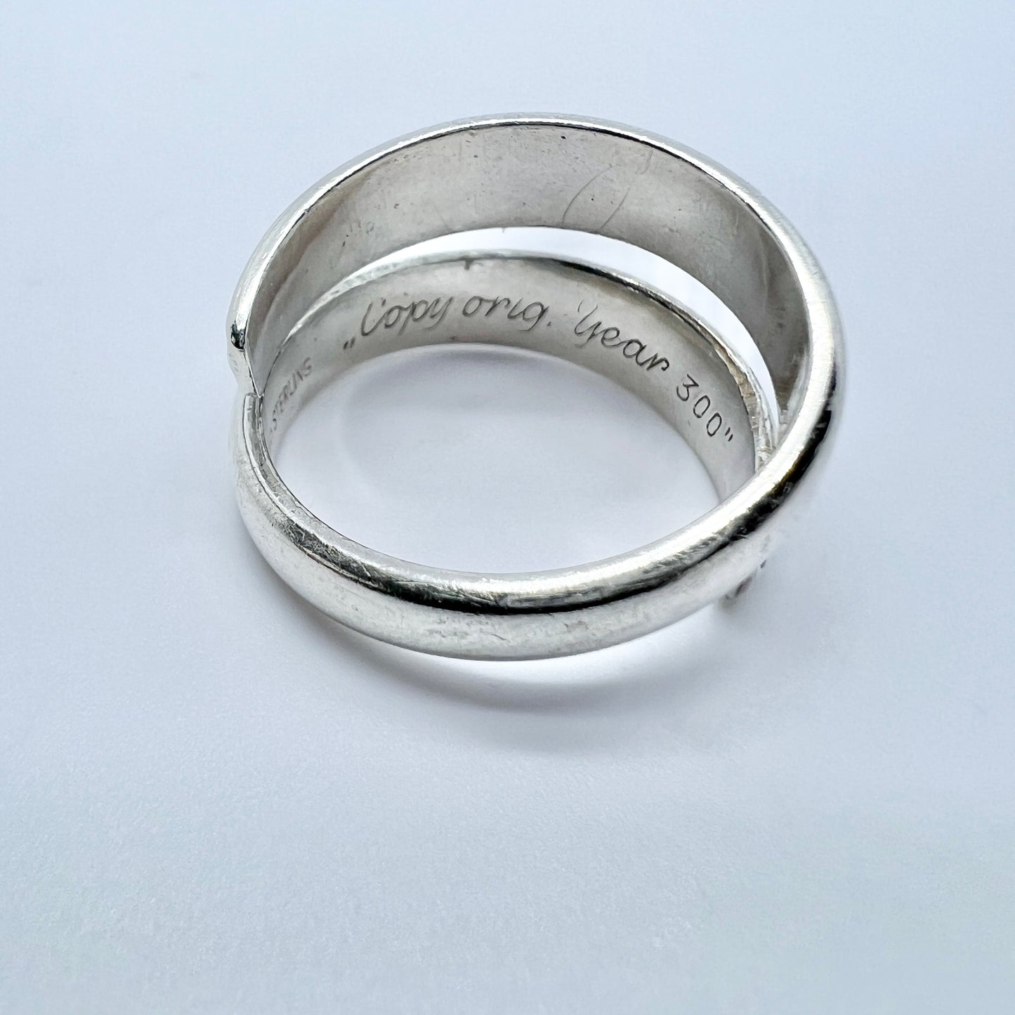 David-Andersen, Norway. Vintage 1960s, Viking Copy Saga Series Sterling Silver Unisex Ring.