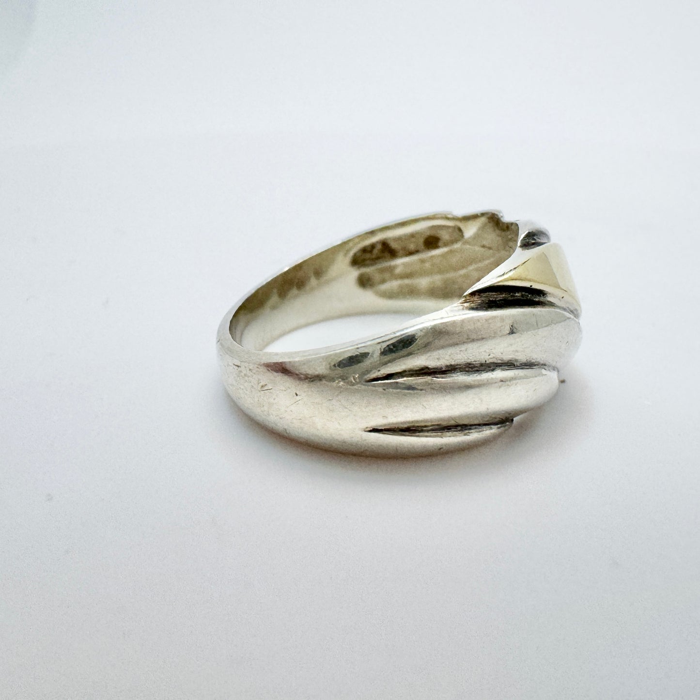 Vintage Sterling Silver 14k Gold Gilding Ring.