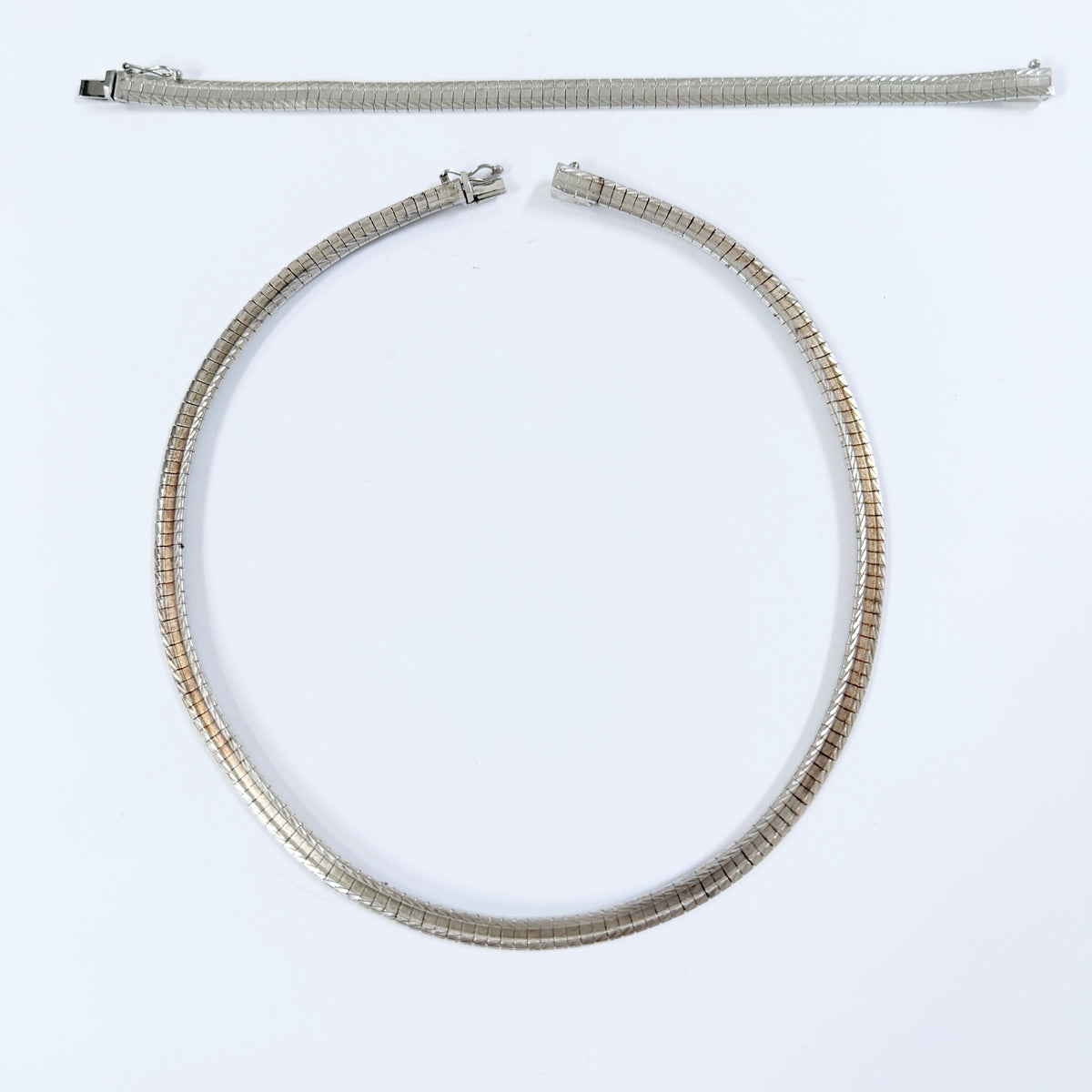 Vintage Solid 835 Silver Necklace + Bracelet.