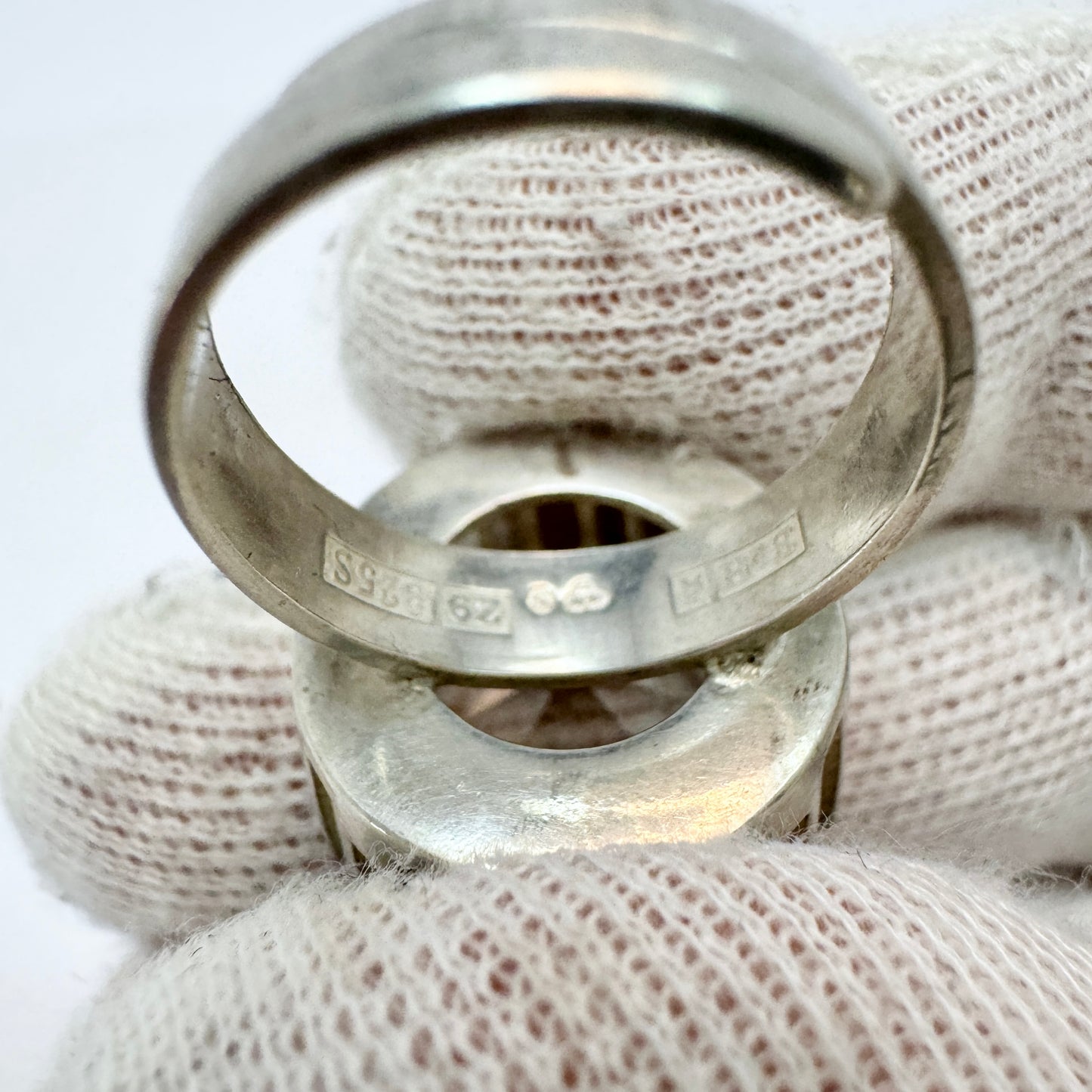 Bengt Hallberg, Sweden 1974. Vintage Modernist Sterling Silver Rock Crystal Ring.