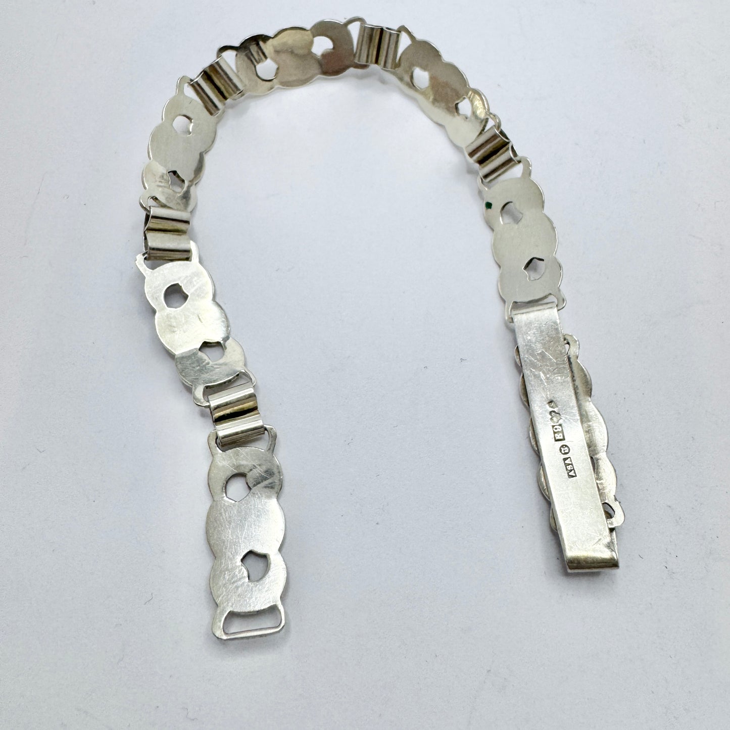 Asa-Silver Tage Linde, Sweden 1955. Vintage Solid Silver Floral Bracelet.