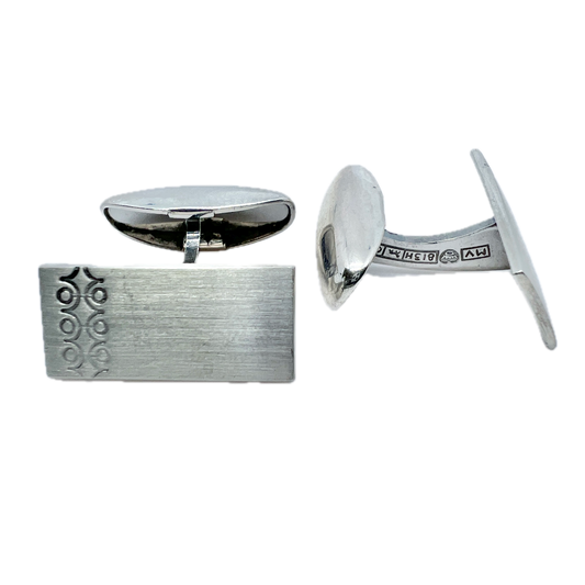 Martti Vikinniemi, Finland 1967 Vintage Solid Silver Cufflinks.