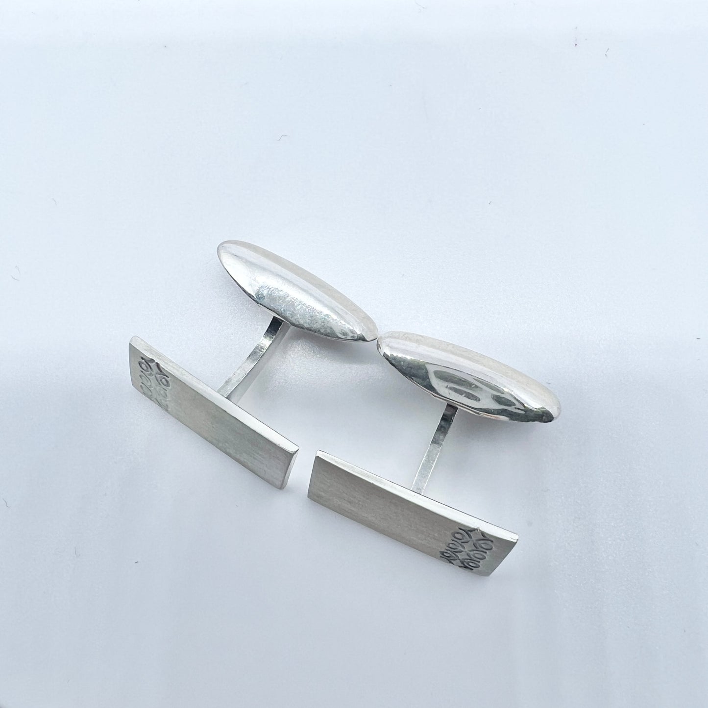 Martti Vikinniemi, Finland 1967 Vintage Solid Silver Cufflinks.