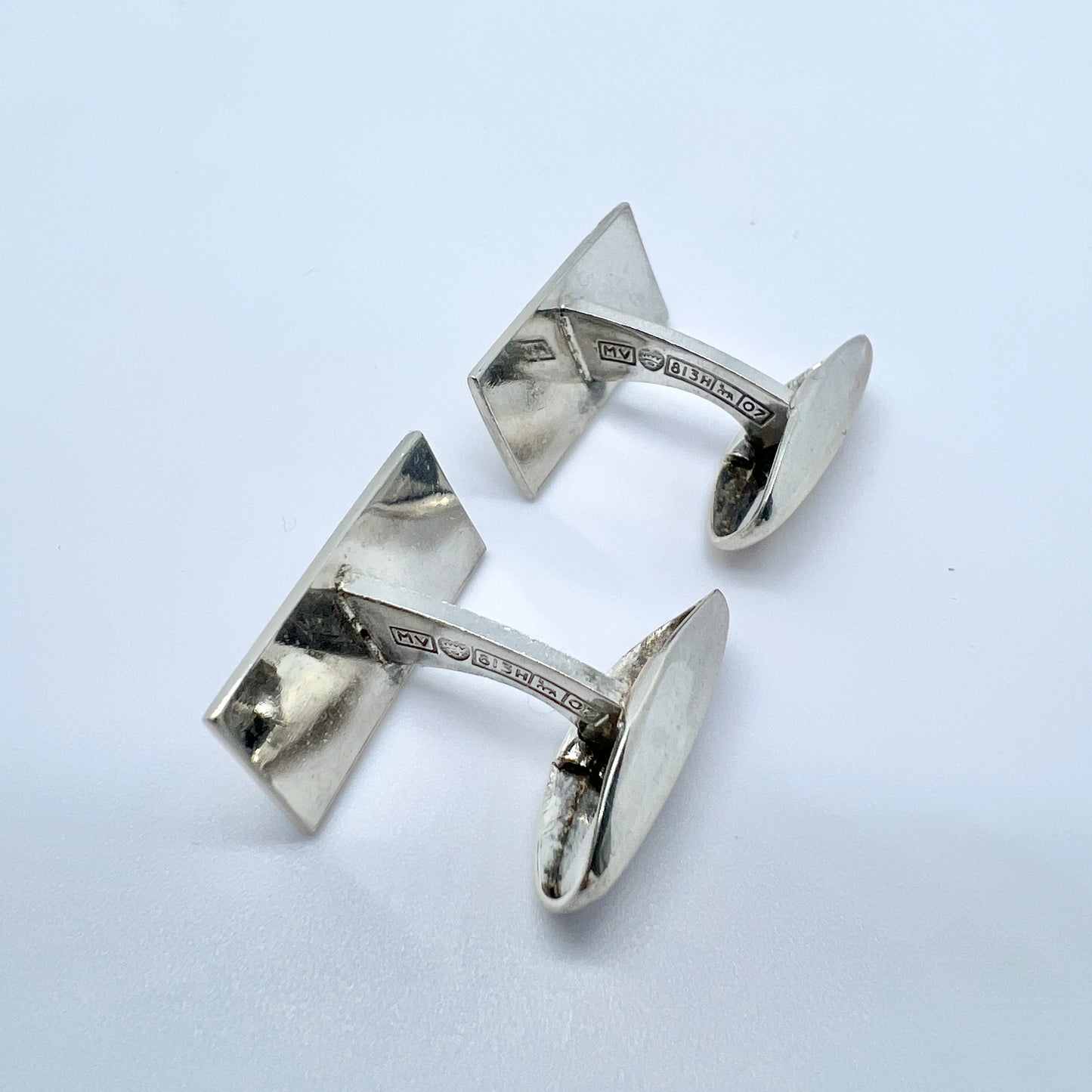 Martti Vikinniemi, Finland 1967 Vintage Solid Silver Cufflinks.