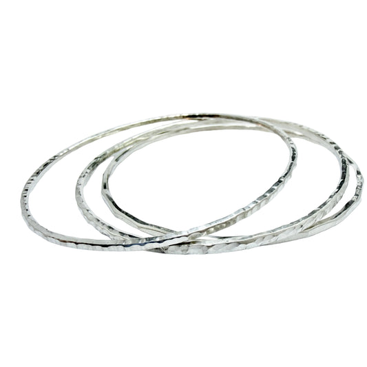 Jan Eve Stengård, Sweden 1988. Vintage Sterling Bangle Stack.