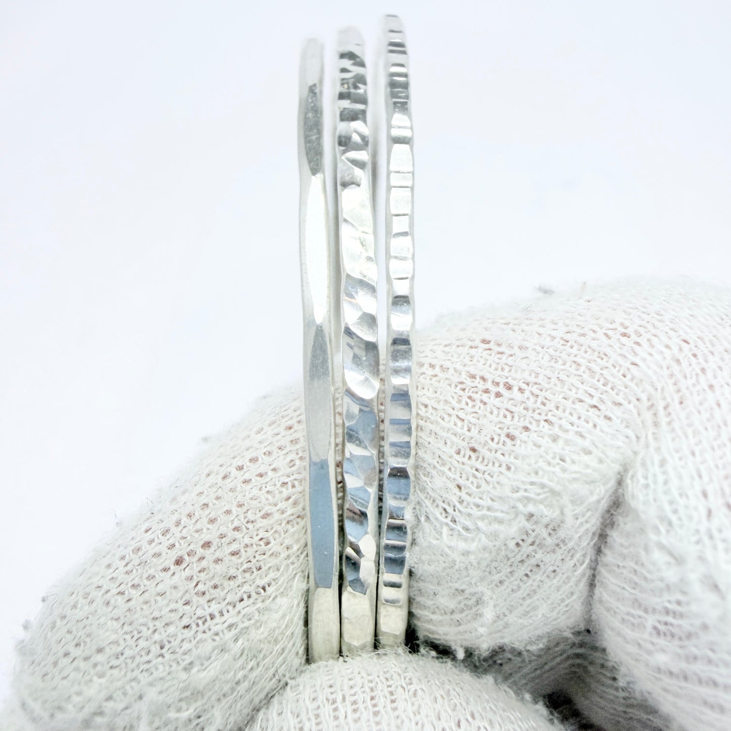 Jan Eve Stengård, Sweden 1988. Vintage Sterling Bangle Stack.