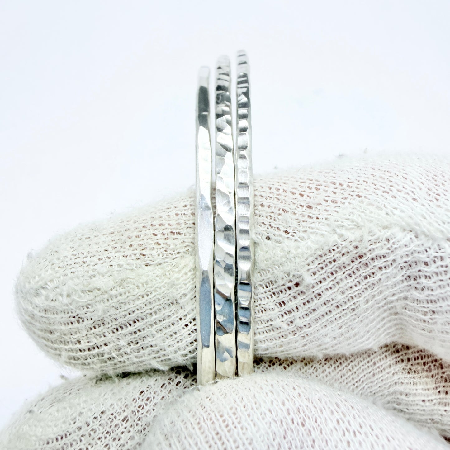 Jan Eve Stengård, Sweden 1988. Vintage Sterling Bangle Stack.