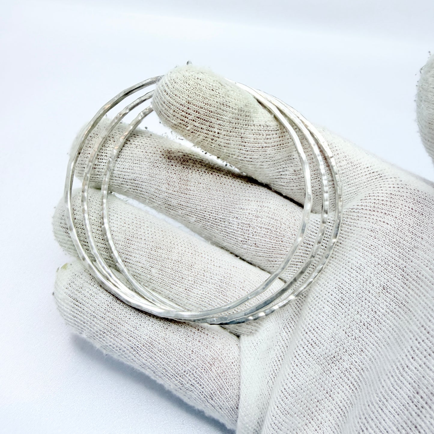 Jan Eve Stengård, Sweden 1988. Vintage Sterling Bangle Stack.
