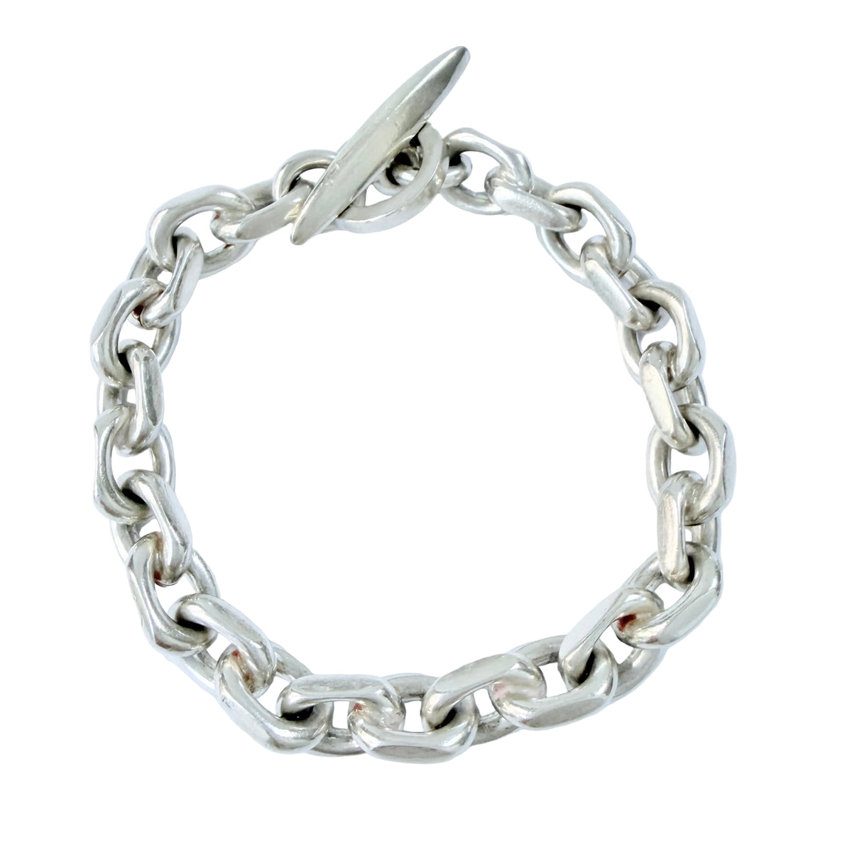 John Lauritzen, Denmark 1960s. Chunky Vintage Sterling Silver Toggle Clasp Bracelet.