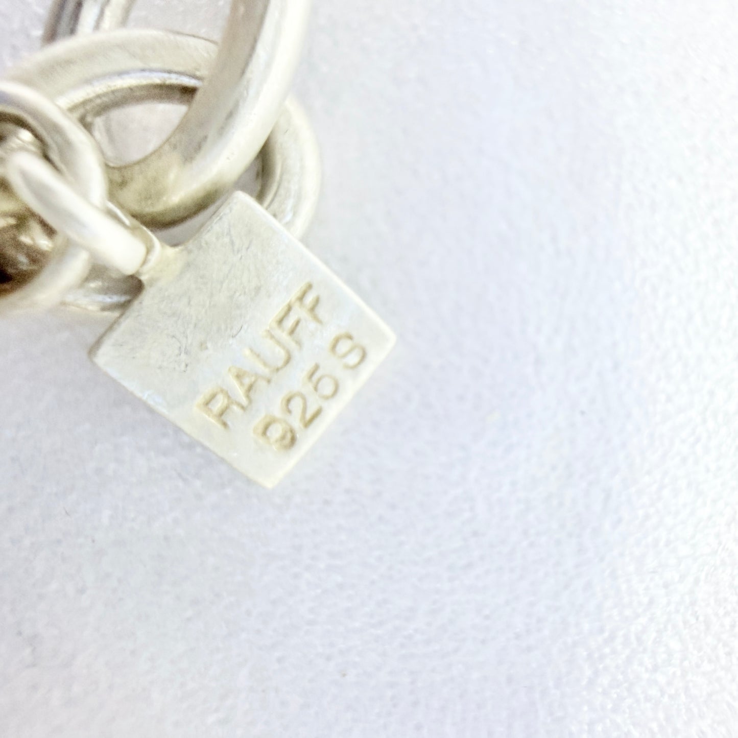 RAUFF, Denmark. Sterling Silver Heart Toogle Clasp Chain Necklace.