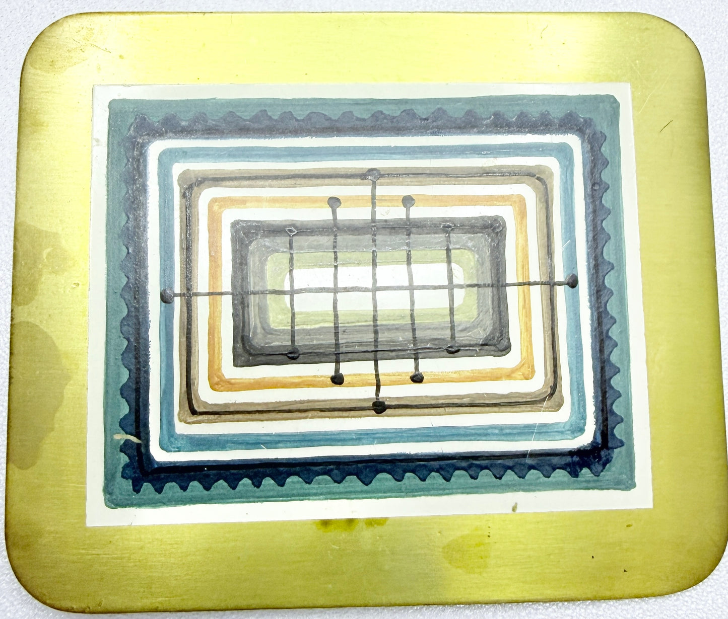 Hans Agne Jakobsson, Sweden. Vintage Mid-century Metal Enamel Brooch