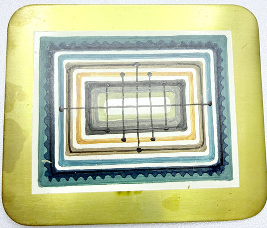 Hans Agne Jakobsson, Sweden. Vintage Mid-century Metal Enamel Brooch