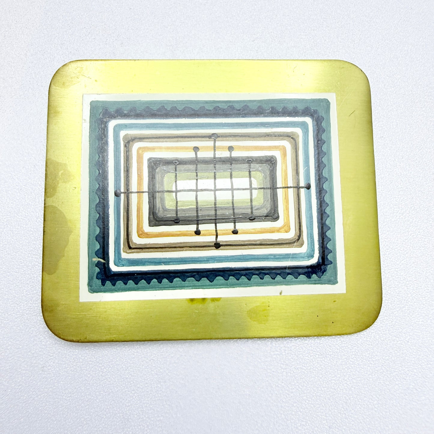 Hans Agne Jakobsson, Sweden. Vintage Mid-century Metal Enamel Brooch