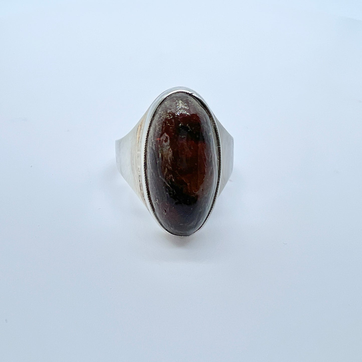 Ulrich, Denmark Vintage Sterling Silver Baltic Amber Ring.