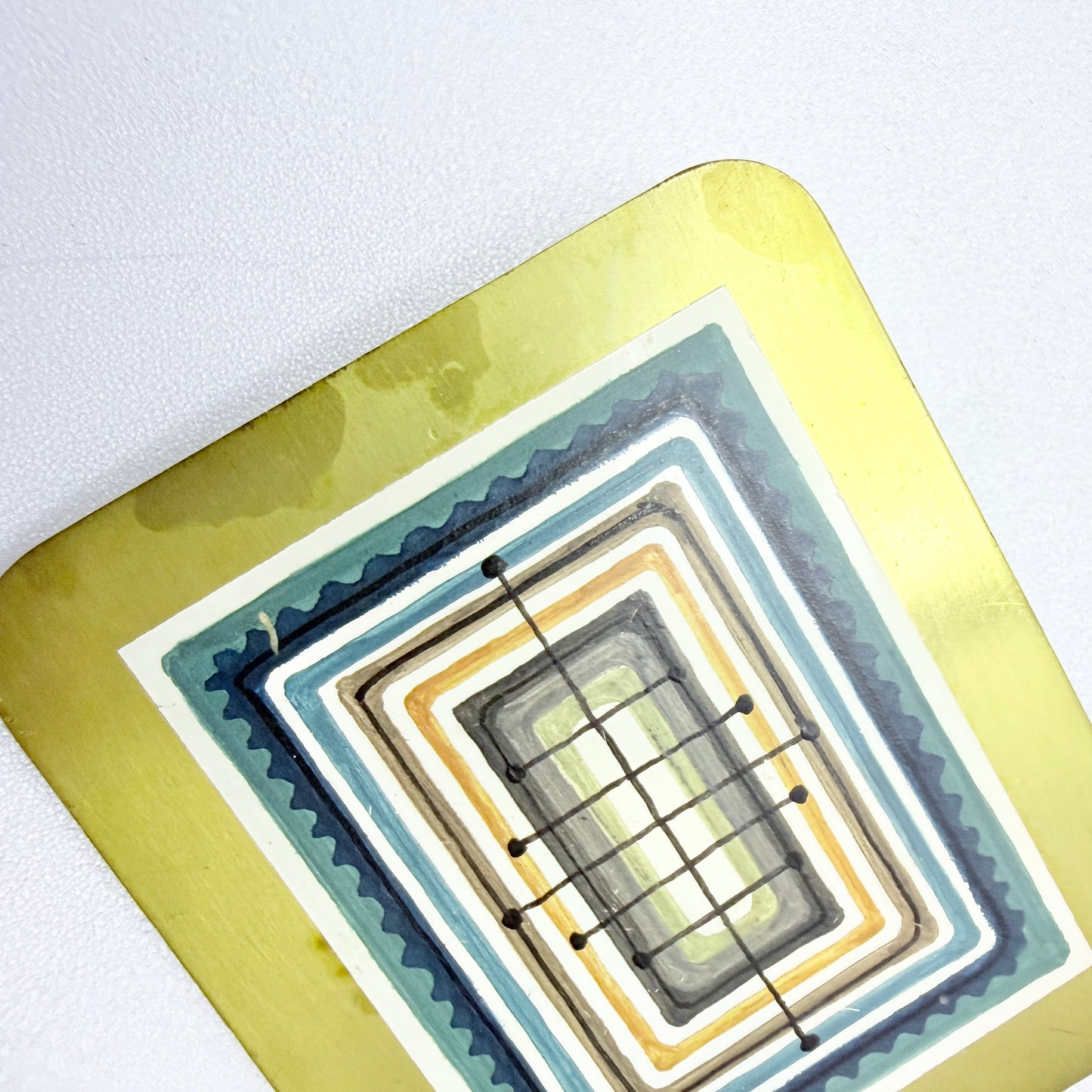 Hans Agne Jakobsson, Sweden. Vintage Mid-century Metal Enamel Brooch