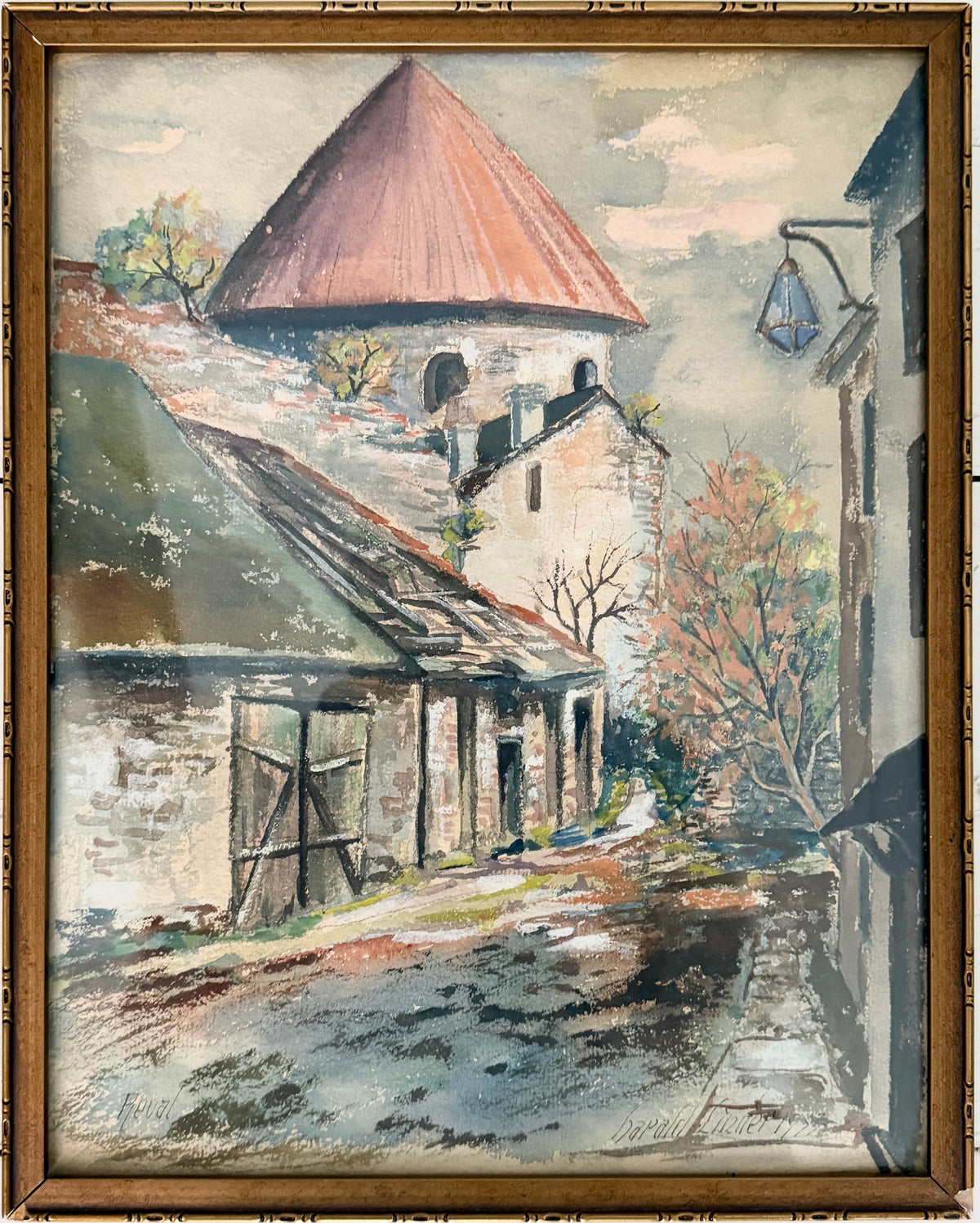 Harald Linder year 1933. Watercolor. Reval (Tallin) Estonia.
