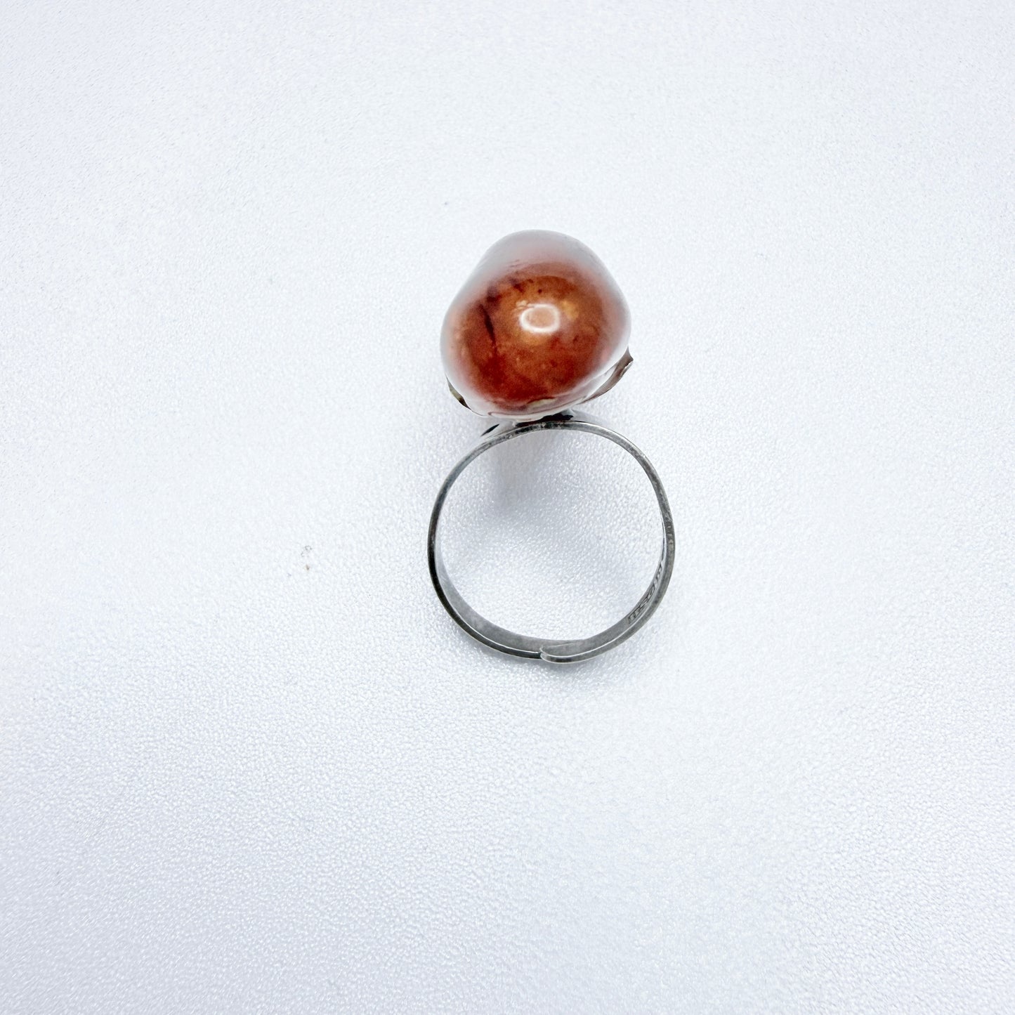 Hedbergs, Sweden 1978. Vintage Solid Silver Large Amber Ring.