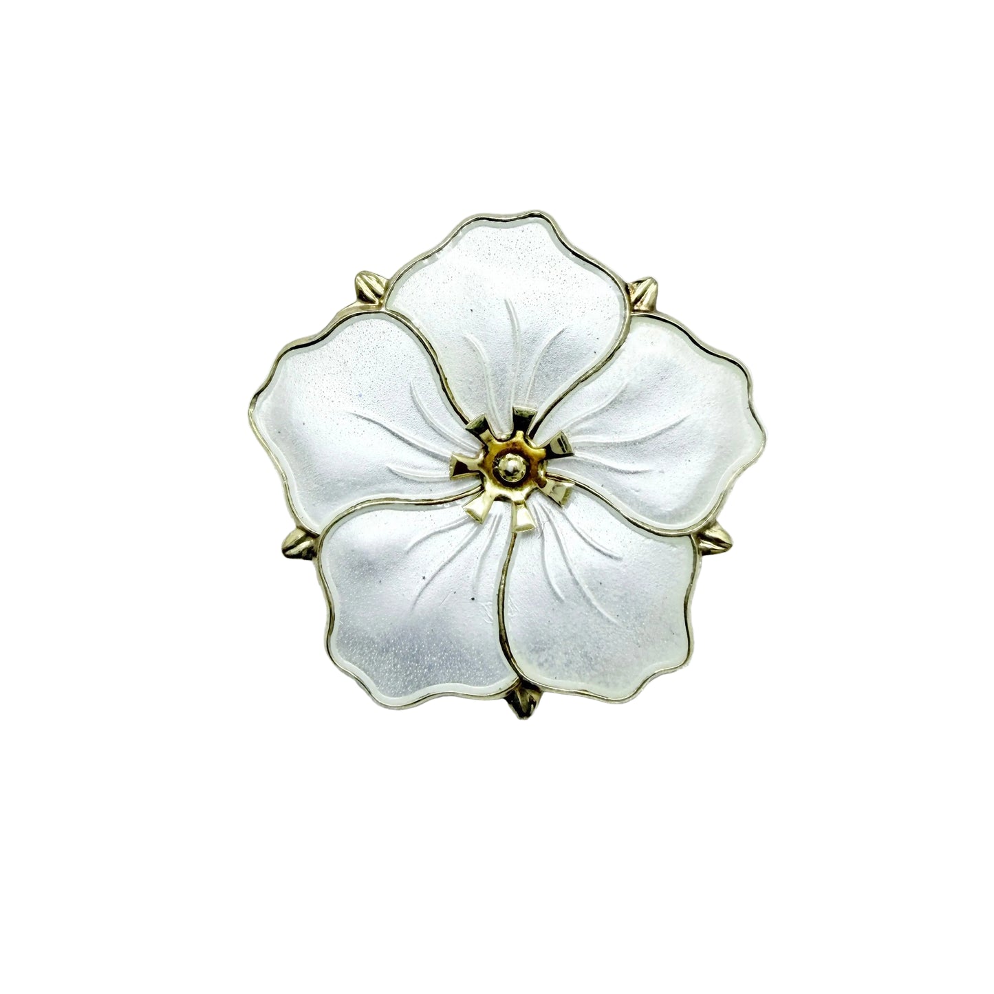 Aksel Holmsen, Norway. Vintage Sterling Silver Apple Blossom Brooch.