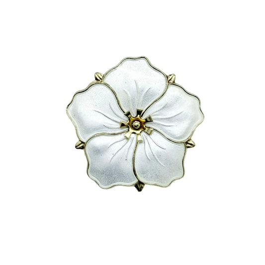 Aksel Holmsen, Norway. Vintage Sterling Silver Apple Blossom Brooch.