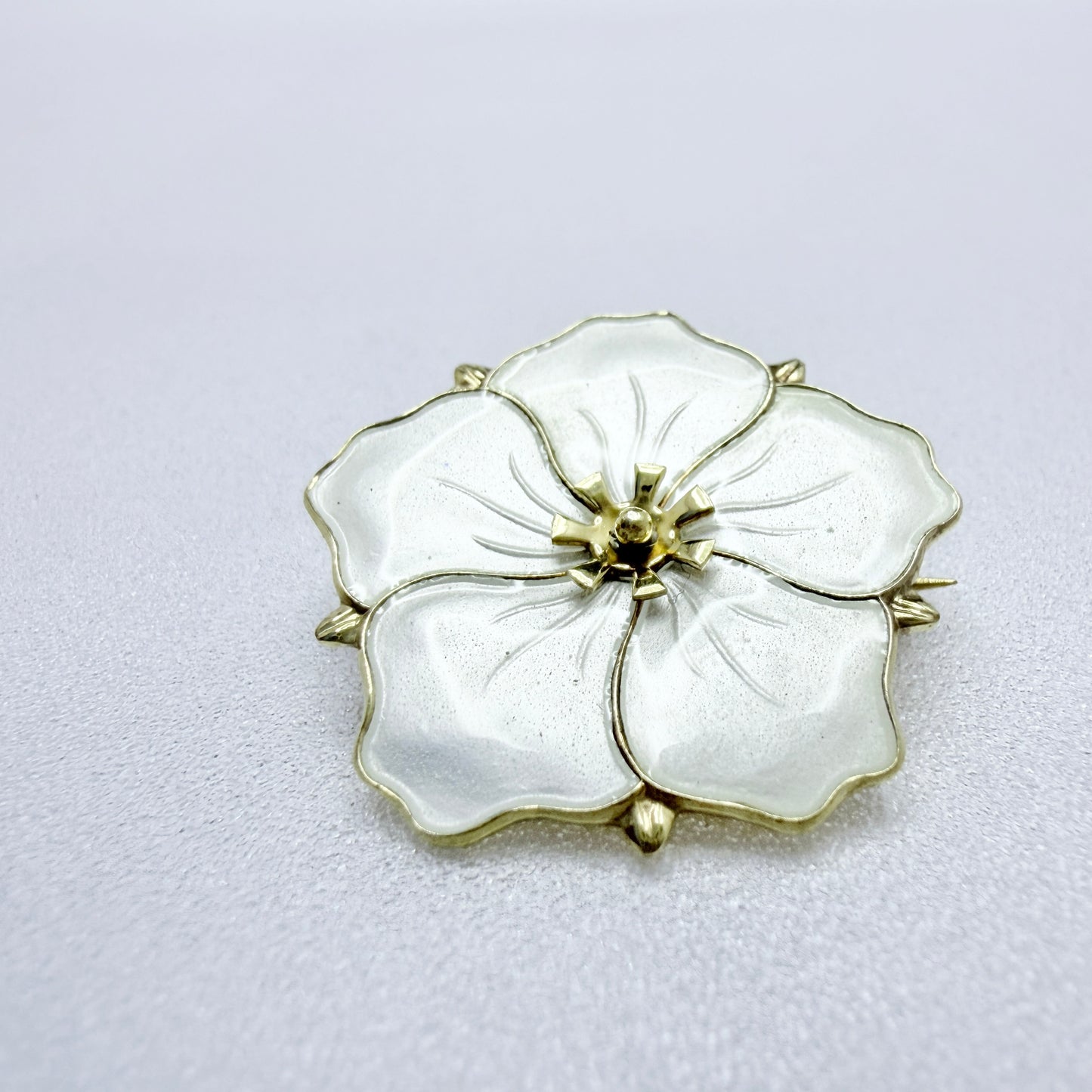 Aksel Holmsen, Norway. Vintage Sterling Silver Apple Blossom Brooch.