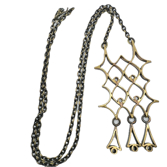 Pipa Niinimäki Finland 1970s, Large Bronze Pendant Necklace.