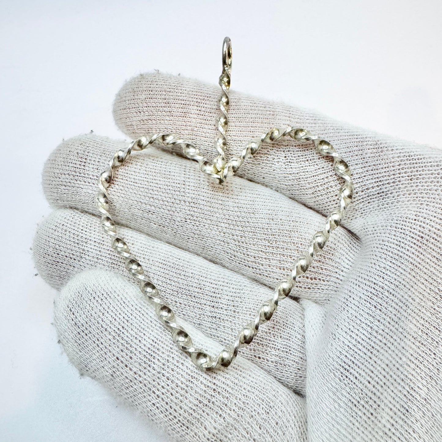 Stockholm, Sweden 1975. Large Vintage Sterling Silver Heart Pendant.