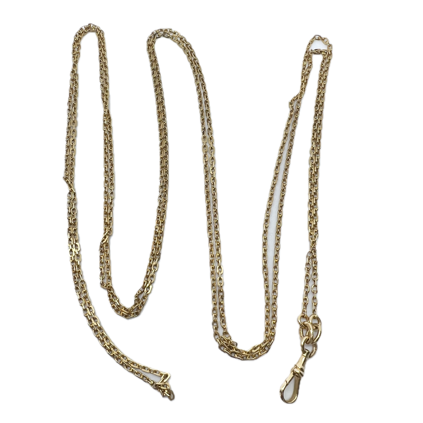 Karl Andersson, Stockholm Sweden c 1900. Antique 18k Gold Longuard Chain Necklace.