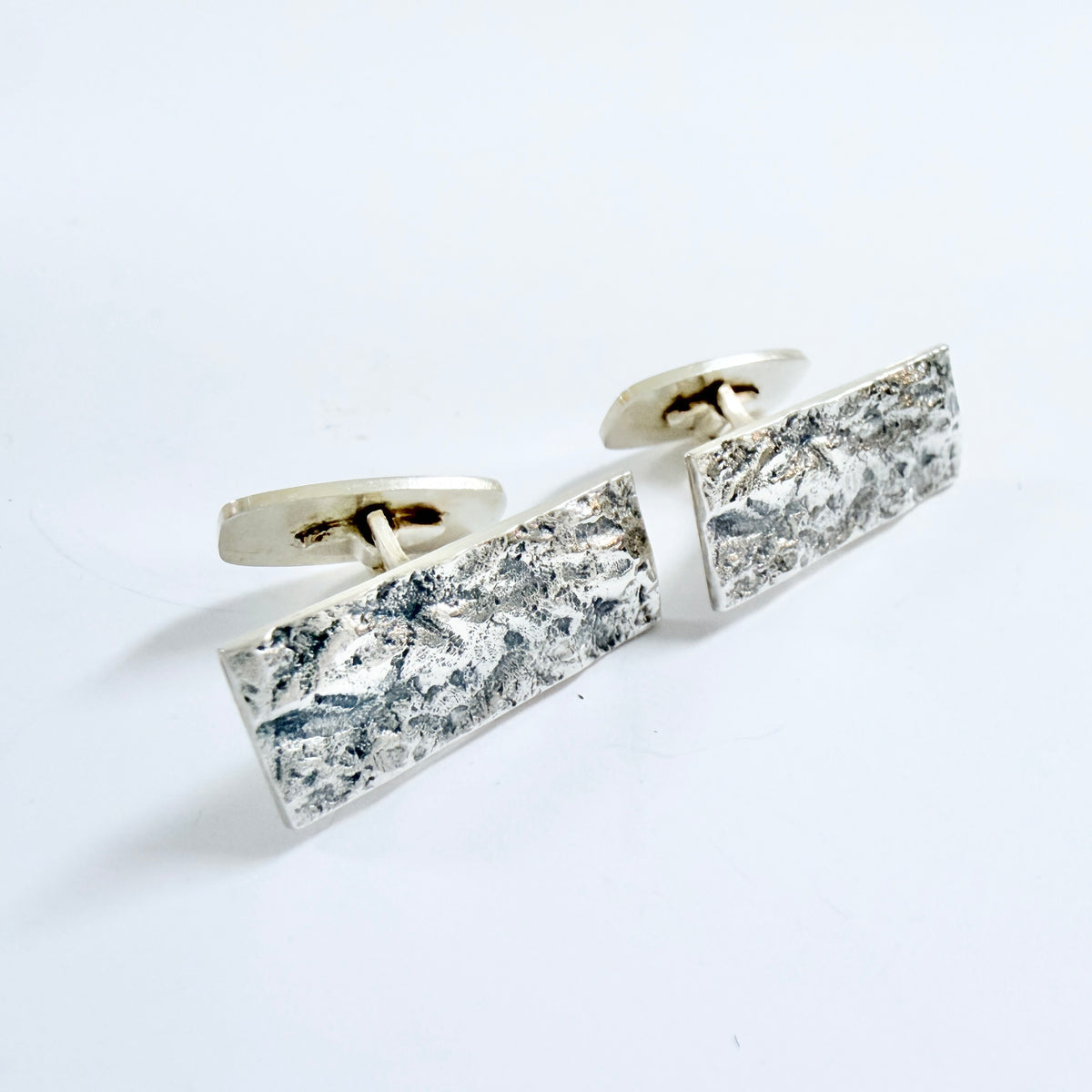 Ceson, Sweden 1969. Large Vintage Solid Silver Cufflinks.