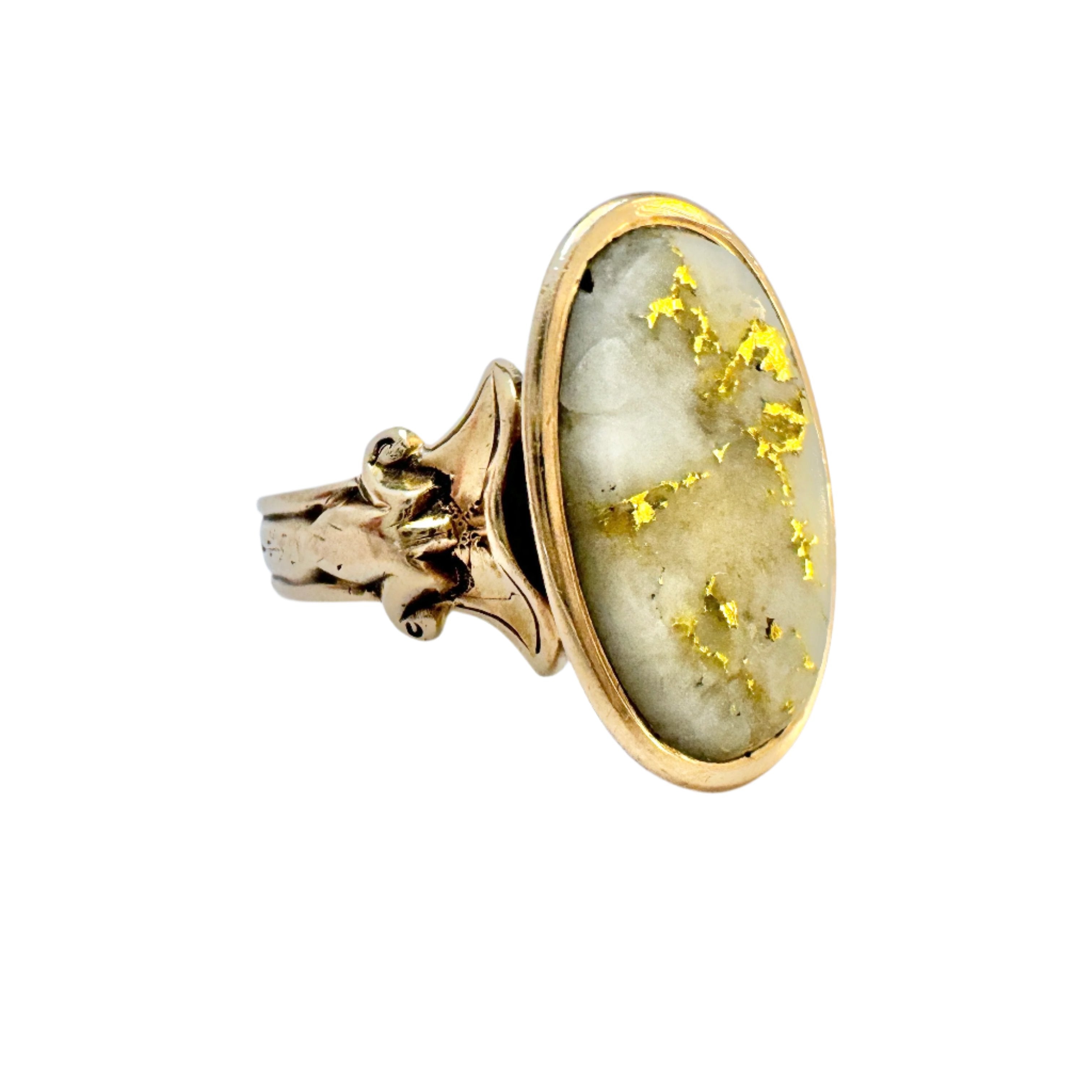 フランス　ヴィンテージ　14ｋゴールドリング ビンテージゴールドリング(14K) ヴィンテージ ゴールド イン クォーツ