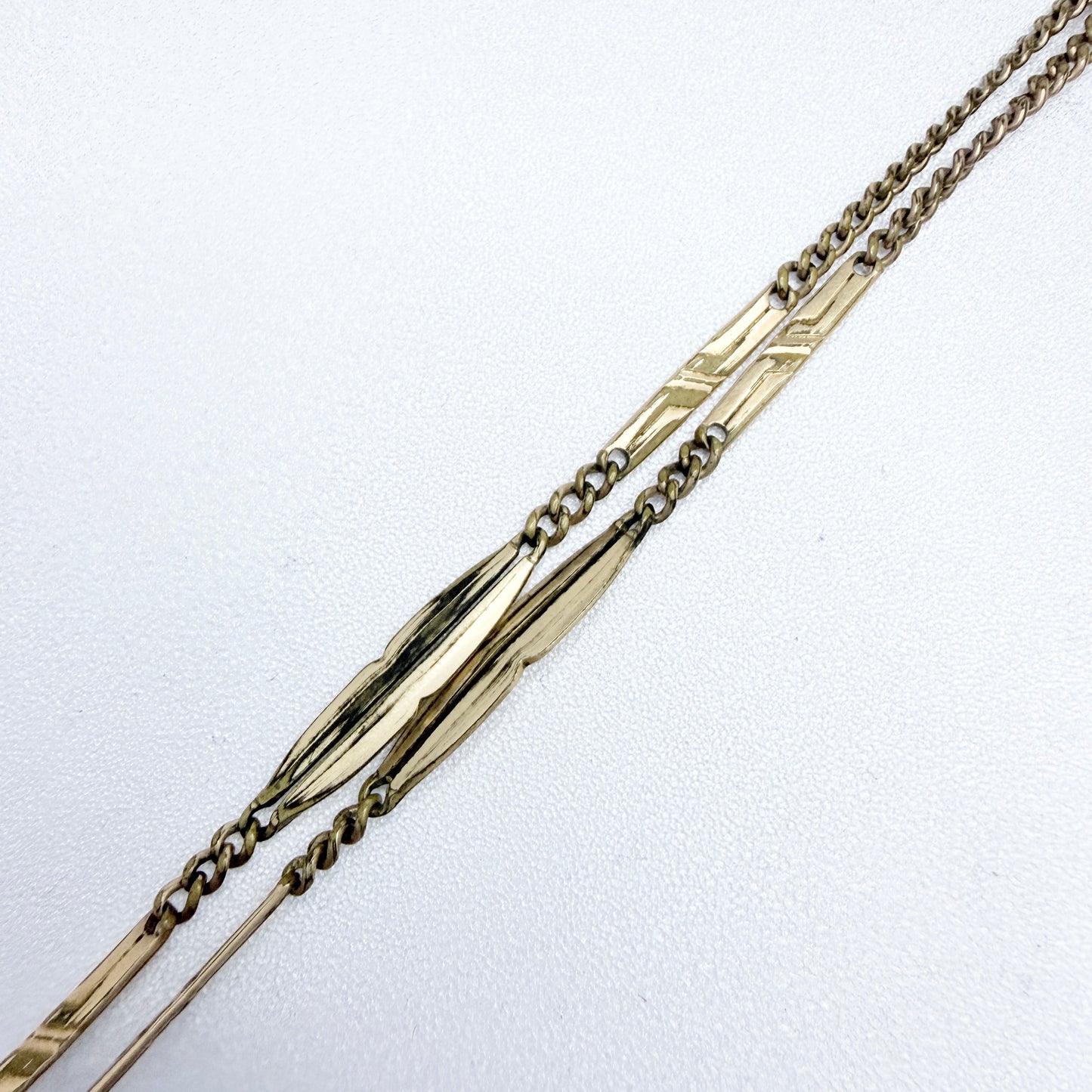 Antique ca 1920. Gilt Metal Watch Chain.