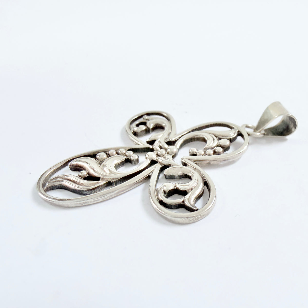 Denmark 1948. Vintage Solid Silver Cross Pendant.