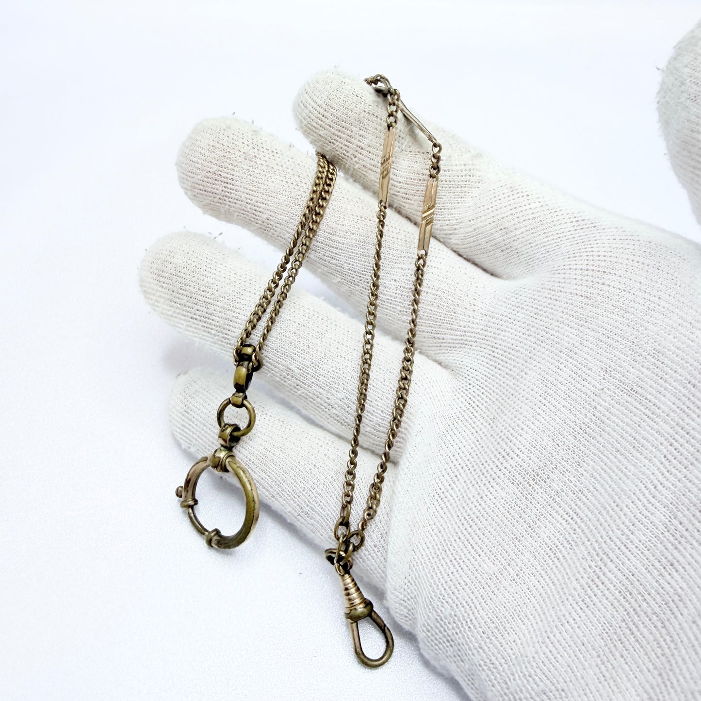 Antique ca 1920. Gilt Metal Watch Chain.