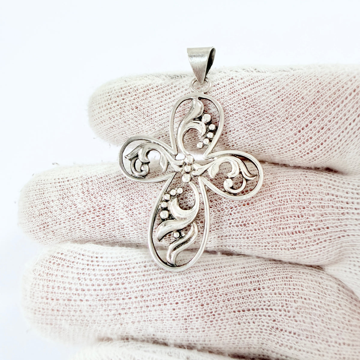 Denmark 1948. Vintage Solid Silver Cross Pendant.