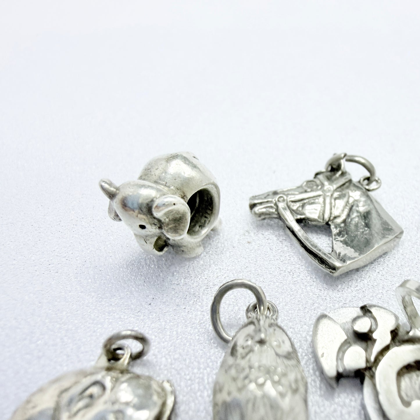 Vintage Solid Silver Animal Charms. Job-lot