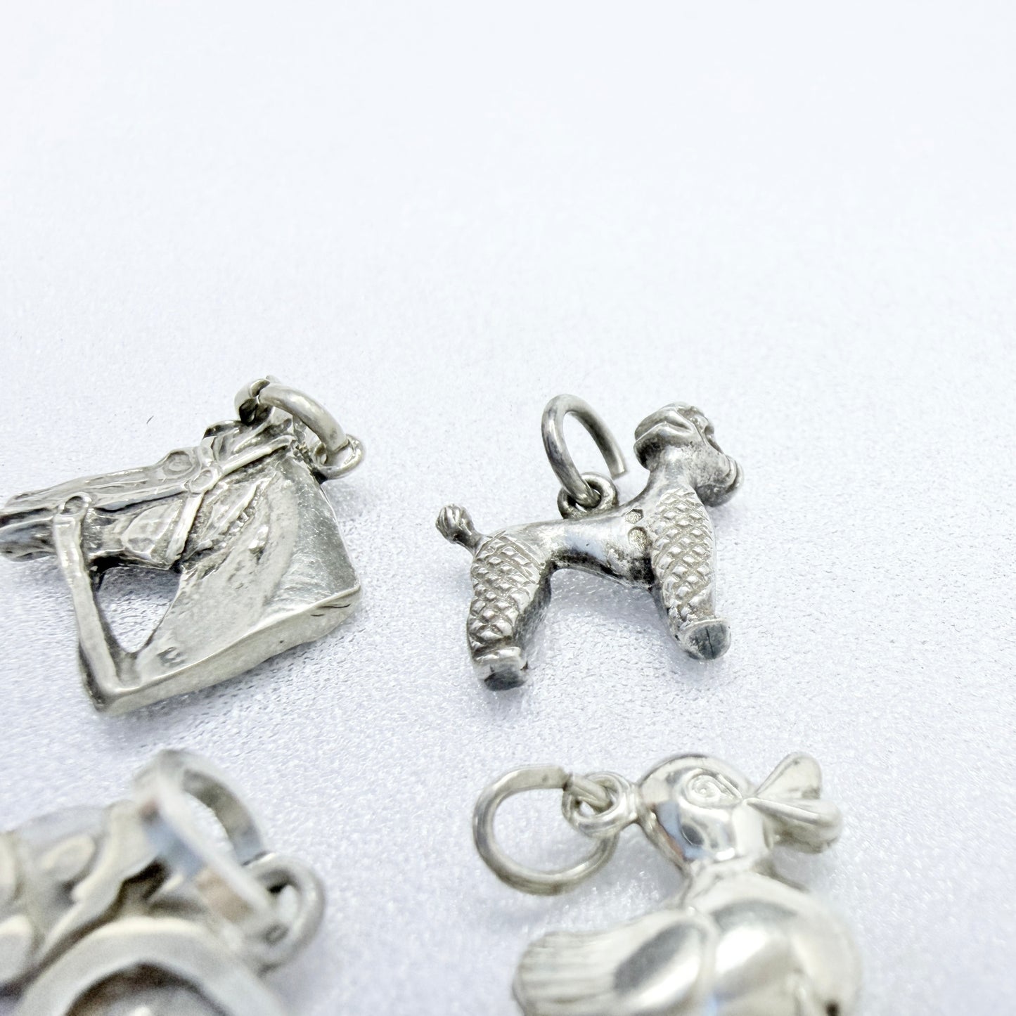 Vintage Solid Silver Animal Charms. Job-lot