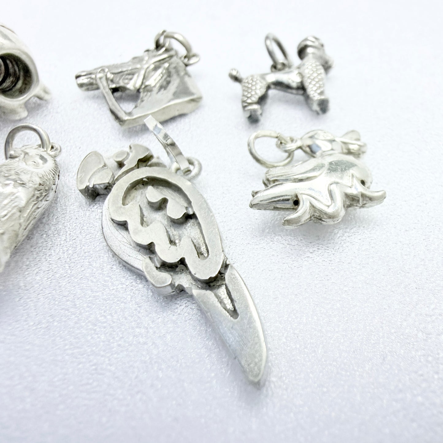Vintage Solid Silver Animal Charms. Job-lot