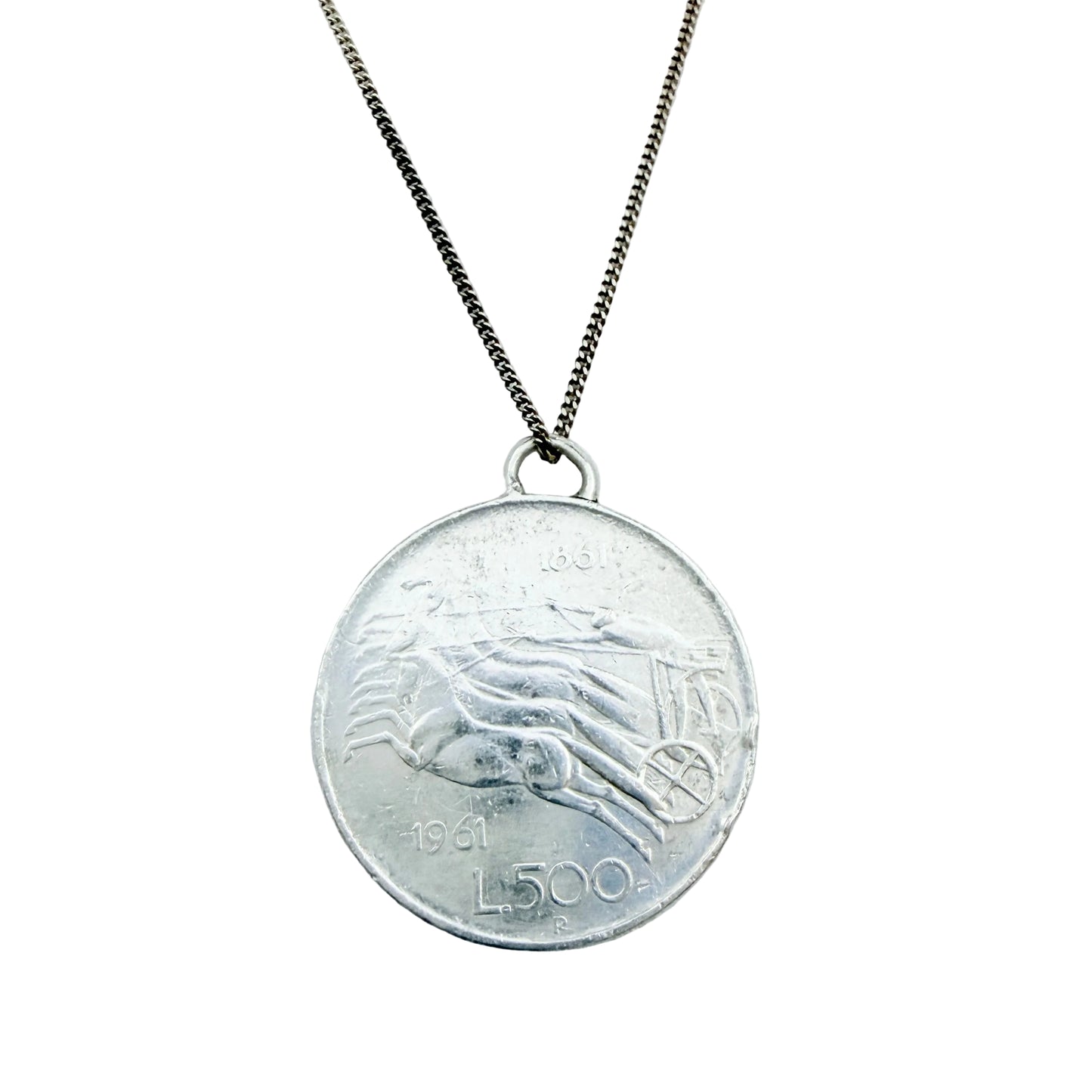 Italy 1961. 100th anniversary of its unification Coin Pendant Necklace.