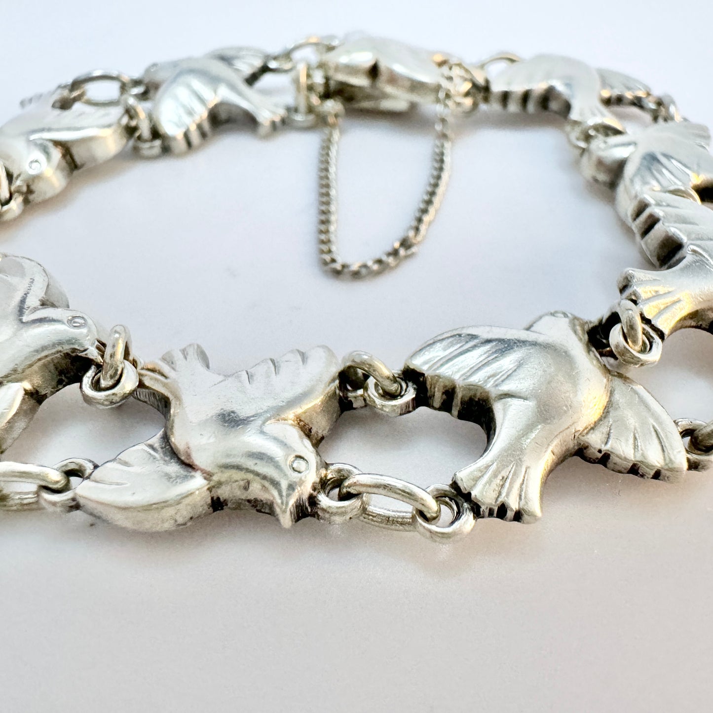 Emil Snedker, Copenhagen 1918-37. Sterling Silver Peace Dove Bracelet. Design 52