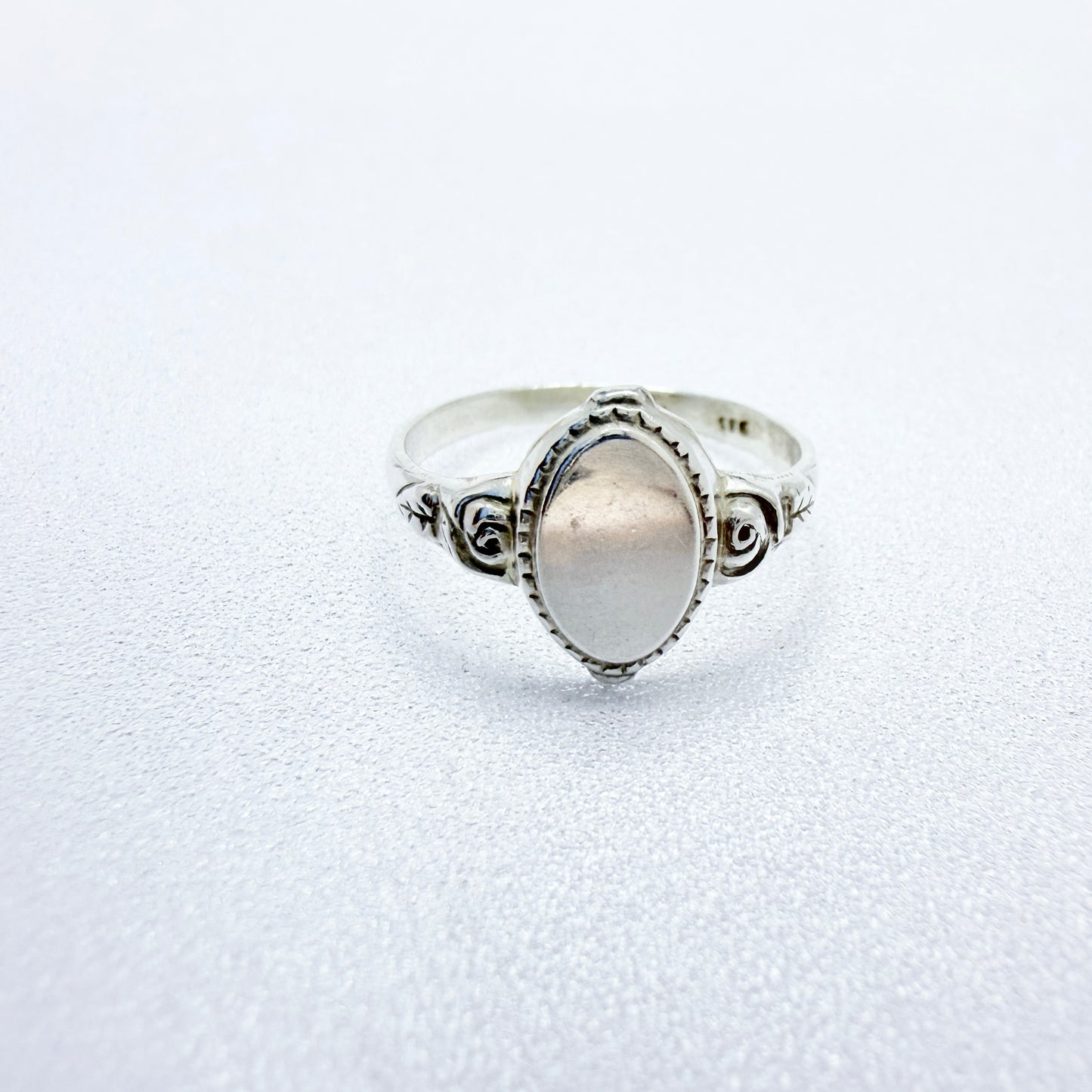 Vintage c 1950s. Vintage Sterling Silver Female Signet Ring