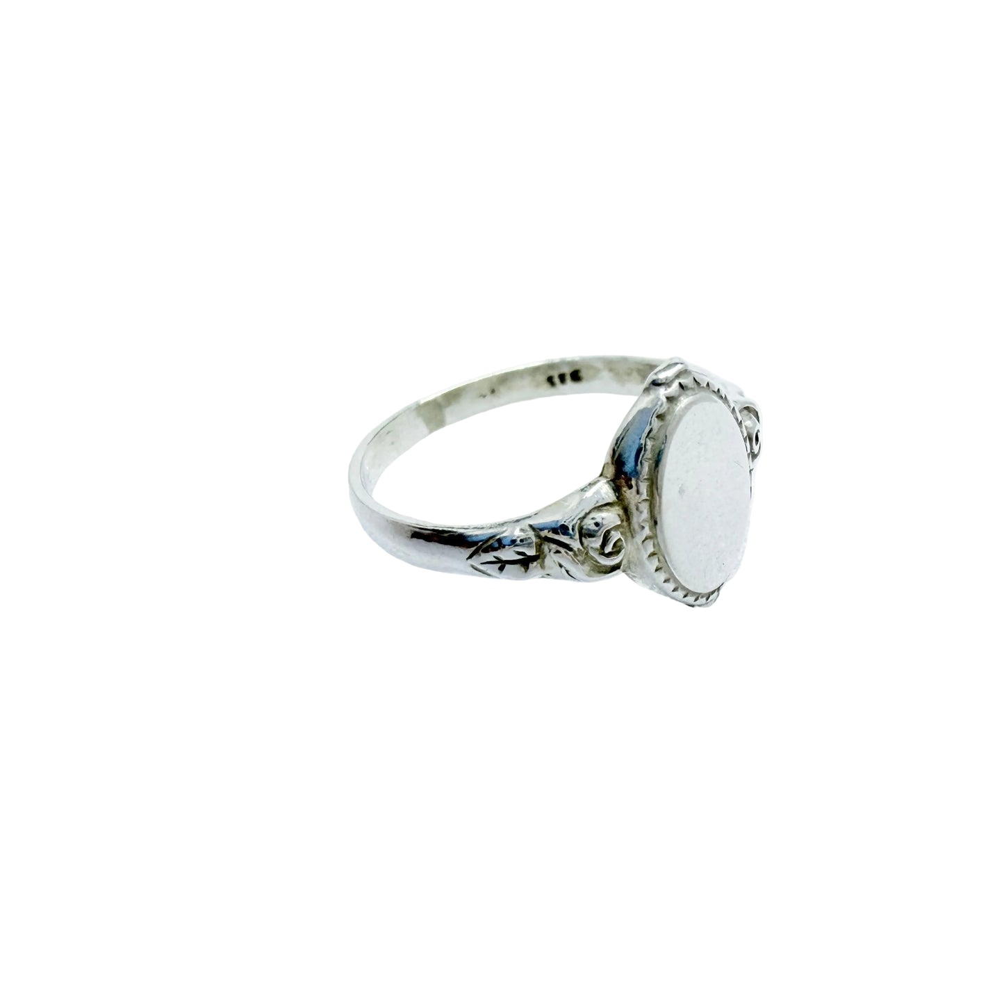 Vintage c 1950s. Vintage Sterling Silver Female Signet Ring