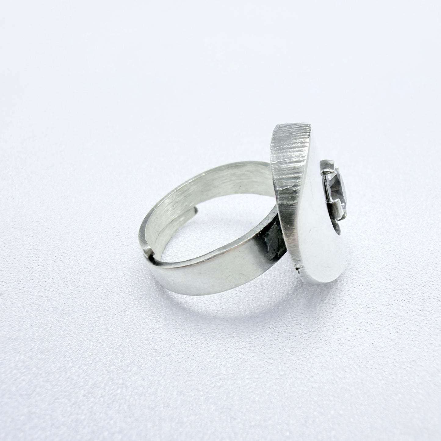 Karl Laine for Sten & Laine, Finland 1973. Vintage Sterling Silver Rock Crystal Ring.