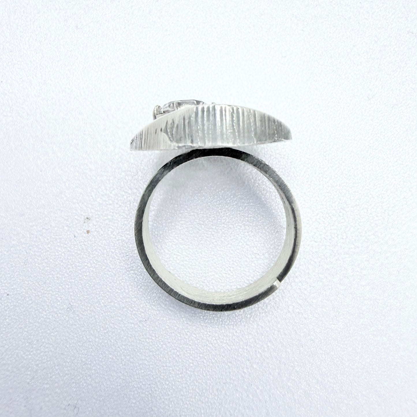 Karl Laine for Sten & Laine, Finland 1973. Vintage Sterling Silver Rock Crystal Ring.