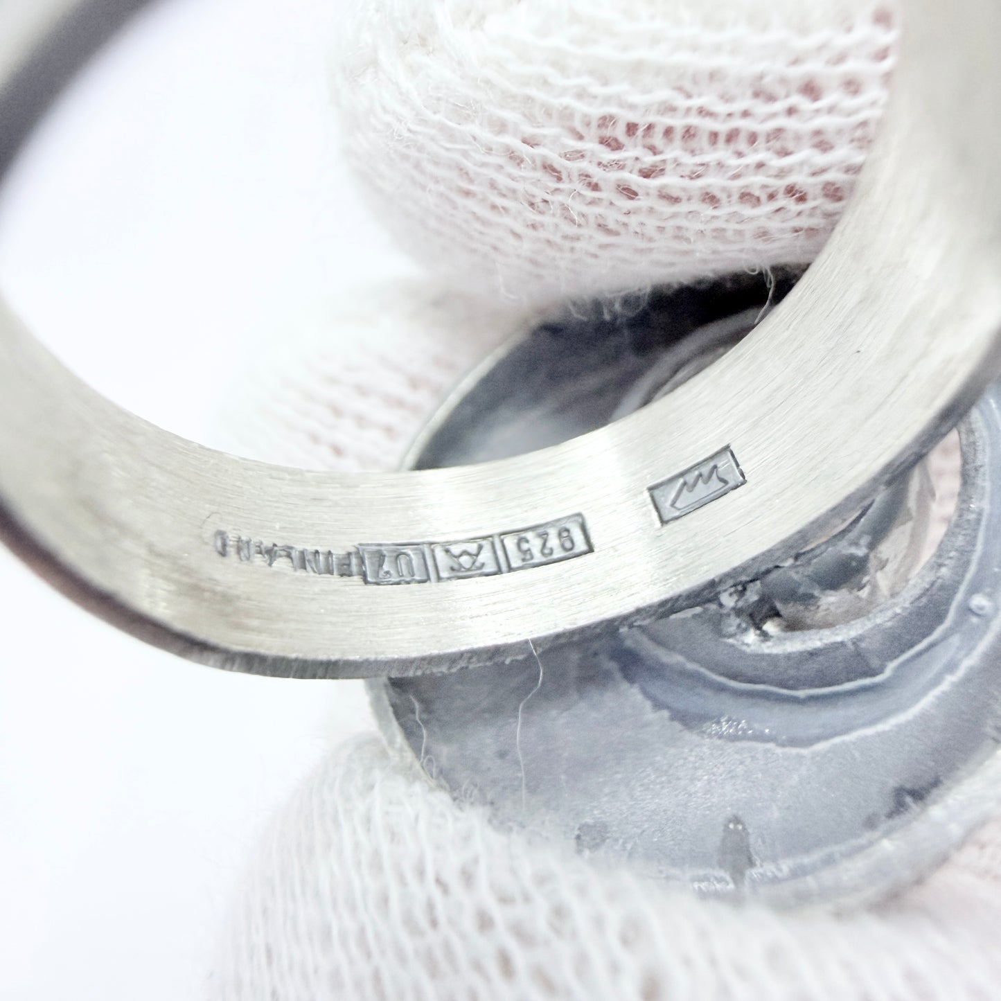 Karl Laine for Sten & Laine, Finland 1973. Vintage Sterling Silver Rock Crystal Ring.