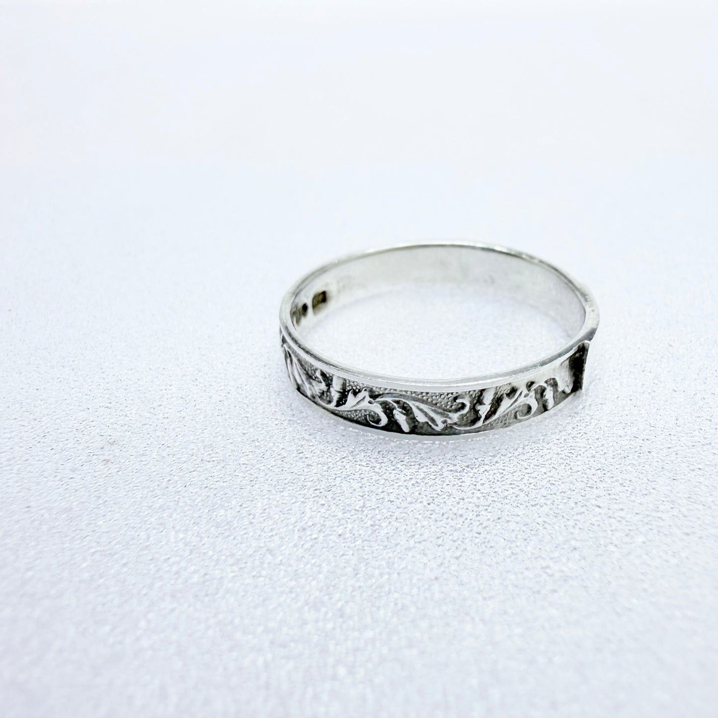 Ekström & Blohm, Sweden 1936. Vintage Men's Solid Silver Band Monogram Ring with Unengraved Table