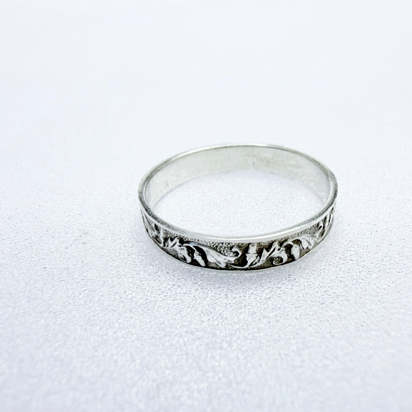 Ekström & Blohm, Sweden 1936. Vintage Men's Solid Silver Band Monogram Ring with Unengraved Table