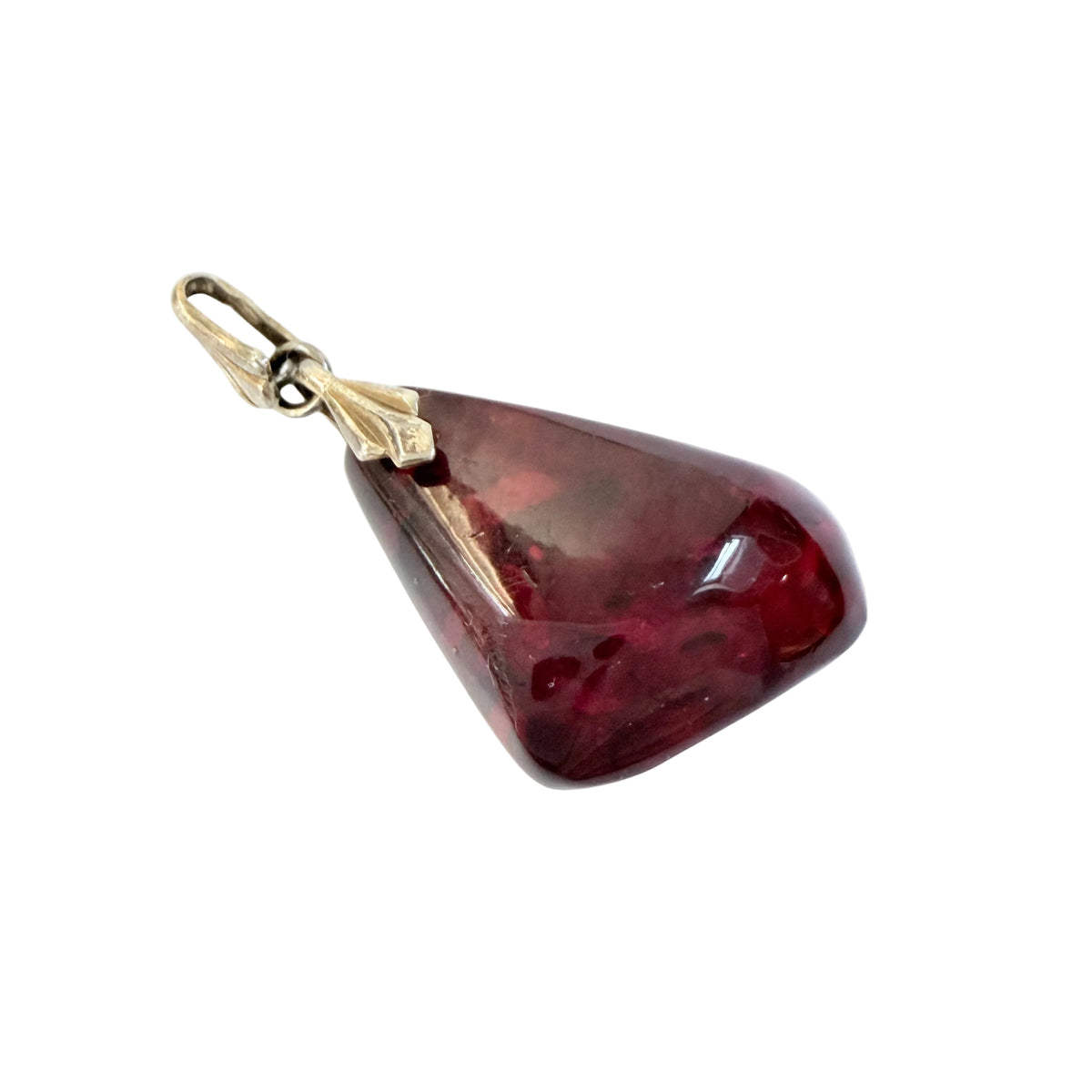 Vintage 835 Silver Amber Pendant.