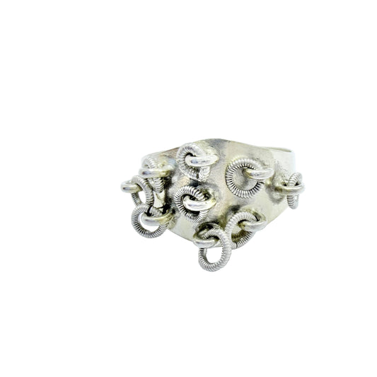 JG Hentzell, Sweden 1904. Antique Solid Silver Traditional Wedding Ring.