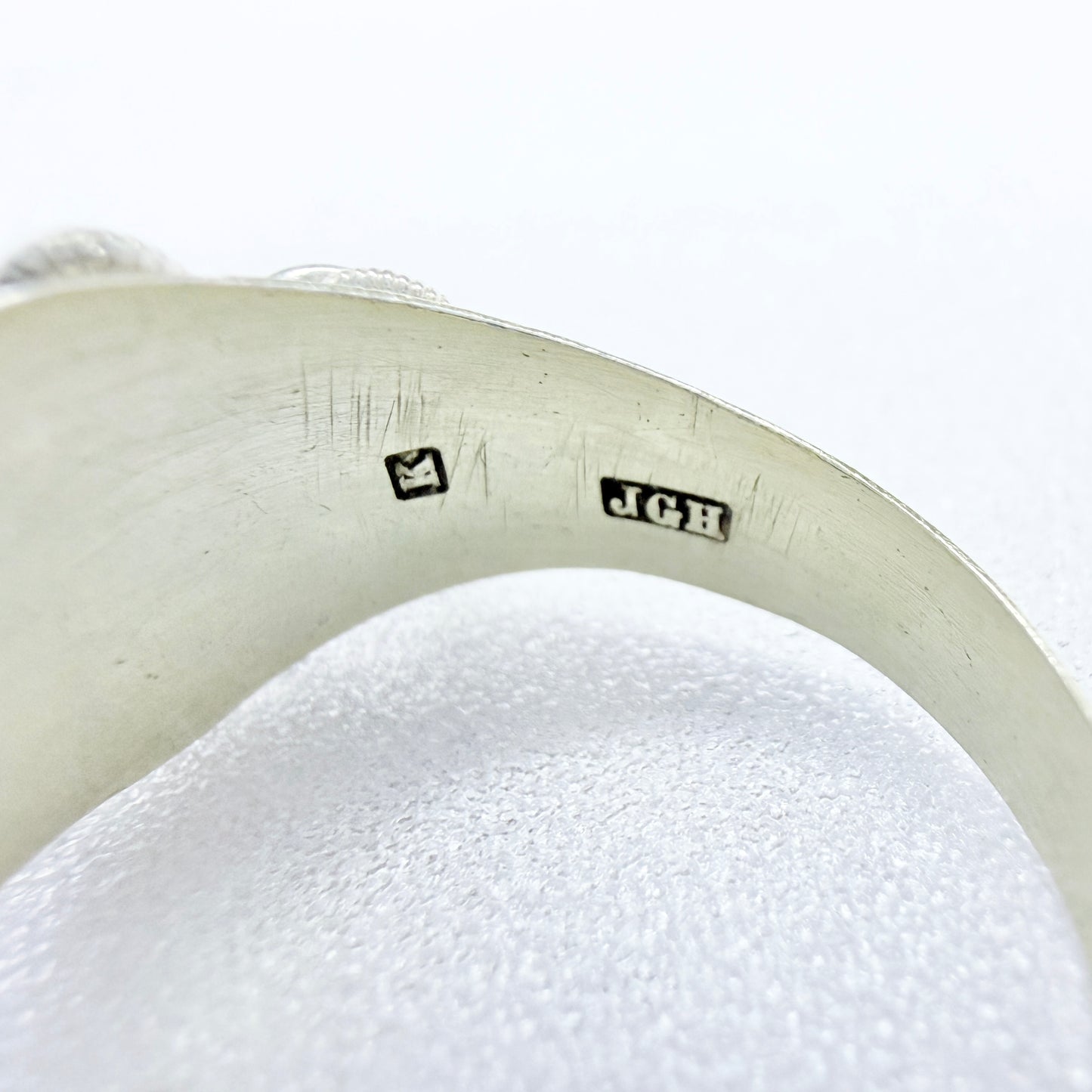 JG Hentzell, Sweden 1904. Antique Solid Silver Traditional Wedding Ring.